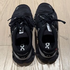 On Running Charcoal and White Athletic Shoes